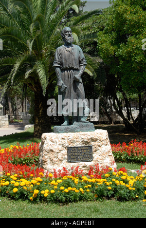 Statue von St. Marin Gründer der Republik San Marino in Italien in Stadt Rab, Kroatien, Dalmatien Stockfoto