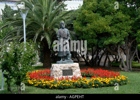 Statue von St. Marin Gründer der Republik San Marino in Italien in Stadt Rab, Kroatien, Dalmatien Stockfoto