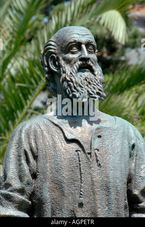 Statue von St. Marin Gründer der Republik San Marino in Italien in Stadt Rab, Kroatien, Dalmatien Stockfoto