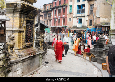 Alltag in Swayambhu Stupa, Kathmandu, Nepal Stockfoto