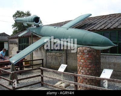 Ein deutscher Weltkrieg zwei V1 "Fliegende Bombe" Doodlebug im Eden Camp Museum, North Yorkshire. Stockfoto