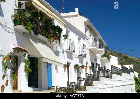 Weiß getünchte Häuser in Mijas Spanien Stockfoto
