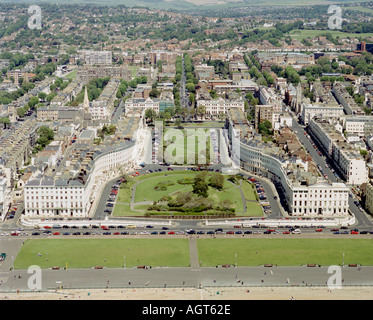 Adelaide-Cres und Palmiera Square aus dem Meer Stadt Brighton und Hove am Meer suchen Stockfoto