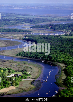 Beaulieu River, Blick nach Süden auf dem Solent und Isle Of Wight Stockfoto