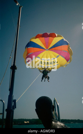 Parasailing / Negril Stockfoto