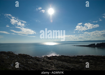 Felsen unterhalb des Leuchtturms am Kap ' Wutanfall ' New Brunswick in der Bay Of Fundy Stockfoto