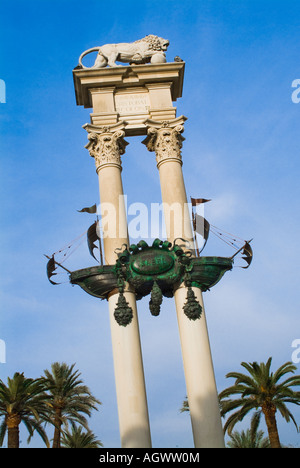 Denkmal für Columbus im Jardines de Murillo in Sevilla Spanien Stockfoto