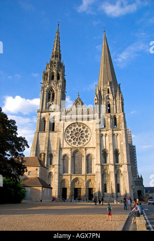 Kathedrale unserer lieben Frau von Chartres in Chartres in der Region Centre Frankreich Stockfoto