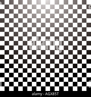 Abstrakte karierten Fliese mit einem radialen Farbverlauf in schwarz / weiß Stockfoto