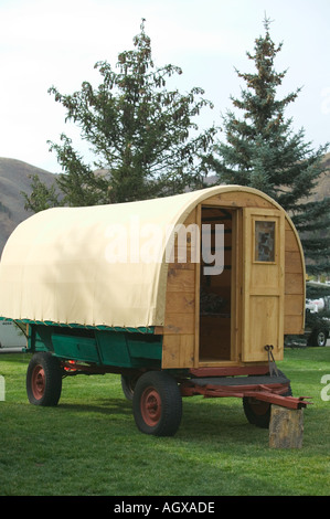 Baskische Schäfer wagon Trailing der Schafe Folklife Festival Blaine County Hailey Idaho USA Stockfoto