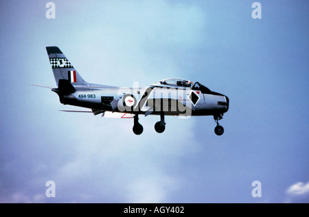 Ein F86 Sabre Jet-Kunstflugstaffel der Royal Australian Air Force The Roulettes von North American Aviation Corporation hergestellt Stockfoto