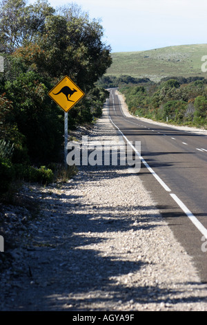 Road Sign Kangaroo Island Australien Stockfoto
