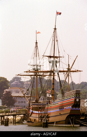 Holz Schiff Mayflower II Plymouth Massachusetts Stockfoto