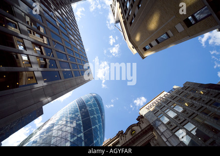 Der Londoner Skyline um Gherkin Gebäude Stockfoto