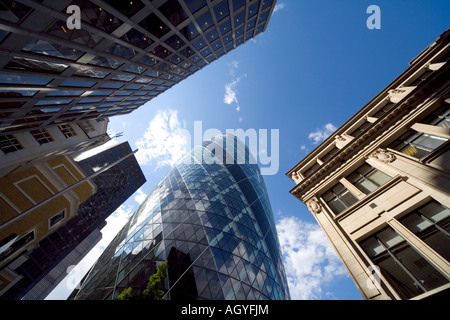 Der Londoner Skyline um Gherkin Gebäude Stockfoto