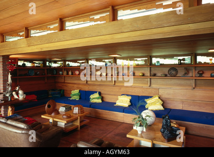 Melvin Maxwell Smith House, 5045 Pon Valley Road, Bloomfield Hills, Michigan, 1949. Erweiterten 1969 / 70. Wohnbereich. Stockfoto