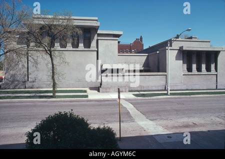 Unity Temple, See-Straße in Kenilworth Avenue, Oak Park, Illinois, 1904. Von außen. Architekt: Frank Lloyd Wright Stockfoto