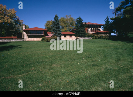 Hang-Haus-Schule, Taliesin Fellowship Komplex, Spring Green, Wisconsin, 1901-1952. Von außen. Stockfoto