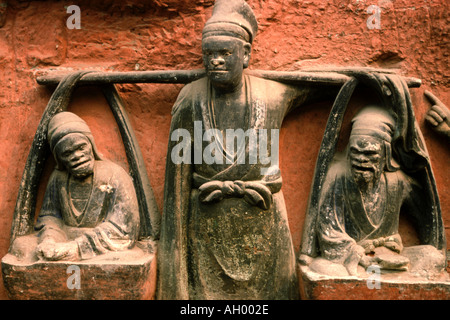 Mittelalterliche buddhistische Höhlenkunst Dazu China 3 Stockfoto