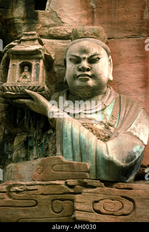 Mittelalterliche buddhistische Höhlenkunst Dazu China 4 Stockfoto