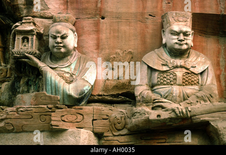 Mittelalterliche buddhistische Höhlenkunst Dazu China 7 Stockfoto