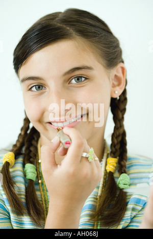 Mädchen, auf Make-up, Porträt Stockfoto