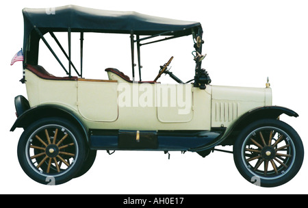 Ausschnitt-Bild einer blassen gelb 1926 Ford Model T Cabrio 4 Tür Stockfoto