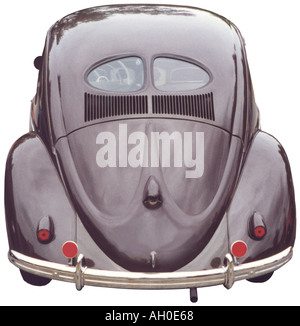 1951-VW-Käfer, Rückansicht mit klassischen geteilten Fenster Stockfoto