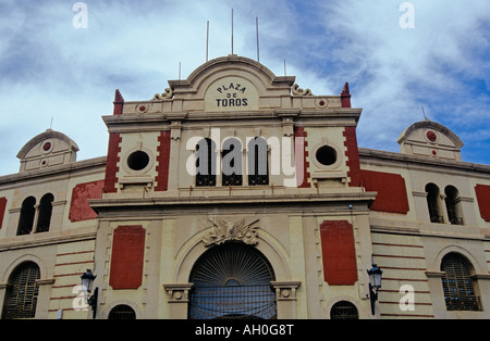 Außenansicht des Plaza de Toros, der Stierkampfarena in Almeria Andalusien Spanien Stockfoto