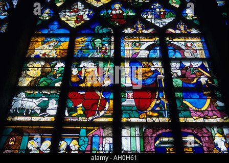 "^ Glasmalerei,"Eglise Jeanne D'Arc"," Place du Vieux ^ Marché ", ^ Rouen, ^ Normandie" Stockfoto