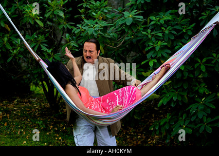 Herr Bhatti auf Chutti-Herr Bhatti auf Urlaub - Bollywood Dreharbeiten In Cumbria mit Anupam Kher & Bhairavi Goswami Stockfoto