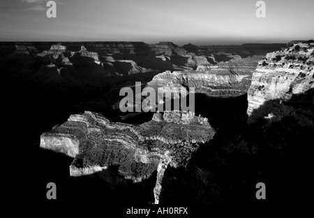 Schwarz / weiß Foto des Grand Canyon Arizona Stockfoto