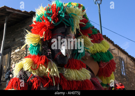 traditioneller Karnevalsmaske, Trás-os-Montes, Podence, Portugal Stockfoto