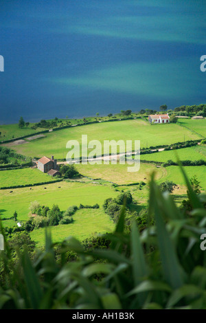 Häuser in Sete Cidades Krater am Rande von Sete Cidades Seen Sao Miguel island Azoren Stockfoto