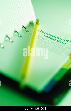 Pocket-Planer und Bleistift Stockfoto