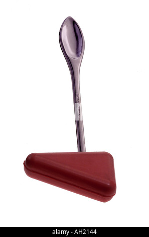 roten Reflexhammer Silhouette auf weißem Hintergrund Stockfoto