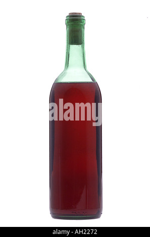 Flasche Rotwein ohne label Stockfoto