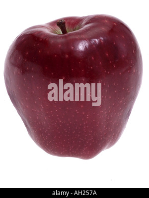 roter Apfel delicious Silhouette auf weißem Hintergrund Stockfoto