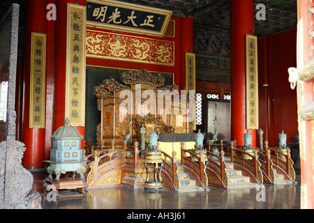 Innenraum der Palast der Himmlischen Reinheit verbotene Stadt-Beijing-China Stockfoto