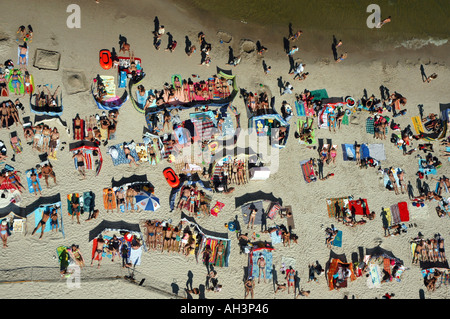 überfüllten Strand in Leba Polen Stockfoto