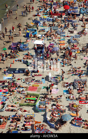 überfüllten Strand in Leba Polen Stockfoto