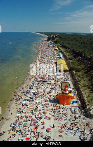 überfüllten Strand in Leba Polen Stockfoto