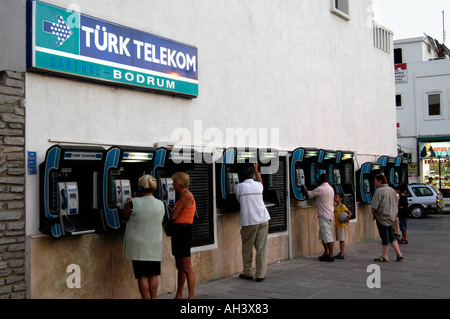 Turk Telekom Münztelefone, Bodrum, Türkei Stockfoto