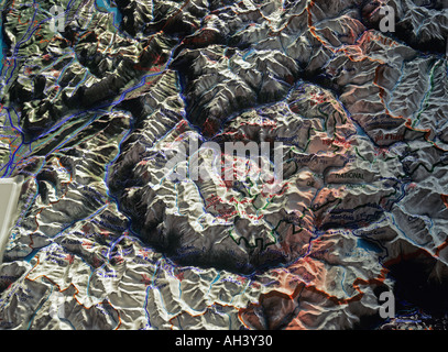 Reliefkarte von 1992 Olympischen Spiele Standorte in französischen Alpen rund um Albertville Savoyen Frankreich Stockfoto