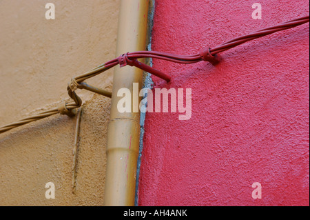 Venedig Burano Detail farbenfrohen Gebäuden Stockfoto