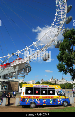 Das "London Eye" mit Kaffeepads, South Bank, London, England, Vereinigtes Königreich Stockfoto