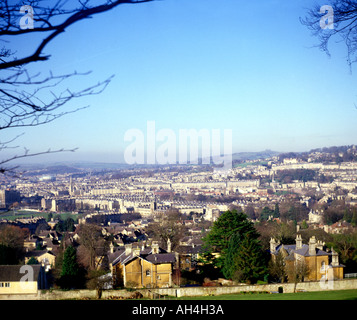 Blick über Bad Stadtzentrum aus Beecehn Cliff Bad Somerset England Stockfoto