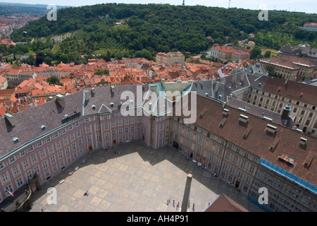 Blick von St. Vitus Kathedrale, Mala Berg Hradschin Prag Stockfoto