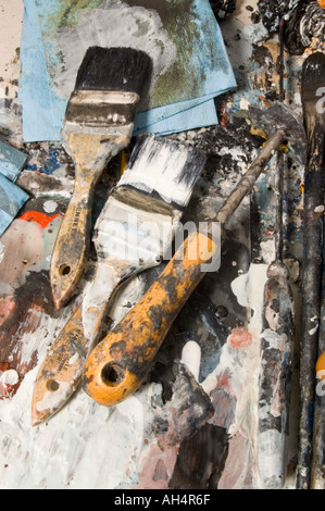 Künstler s Pinsel und palette Stockfoto