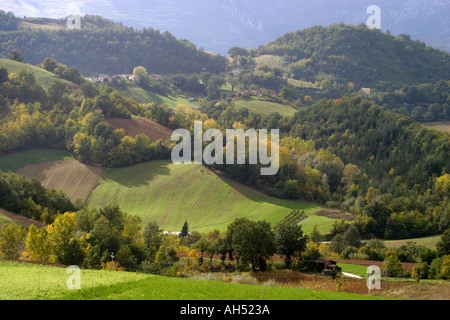 Der Sibillini Berge von Le Marche sind Bestandteil des Appennino Centrale in Italien Stockfoto